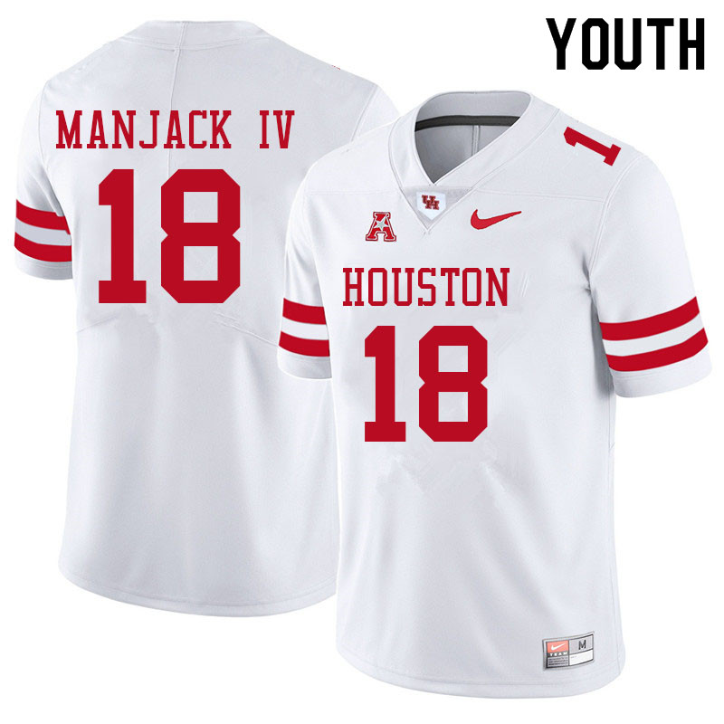 Youth #18 Joseph Manjack IV Houston Cougars College Football Jerseys Sale-White